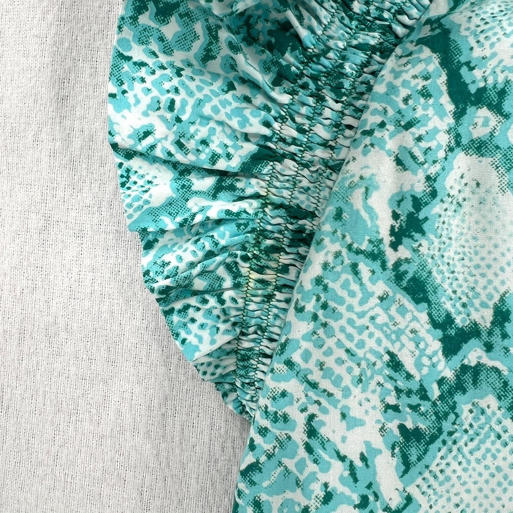 FEATHER & FIND Set XS Blue Python Snake Paradisio Ruffle Top Relax Pant Bamboo - Picture 13 of 16